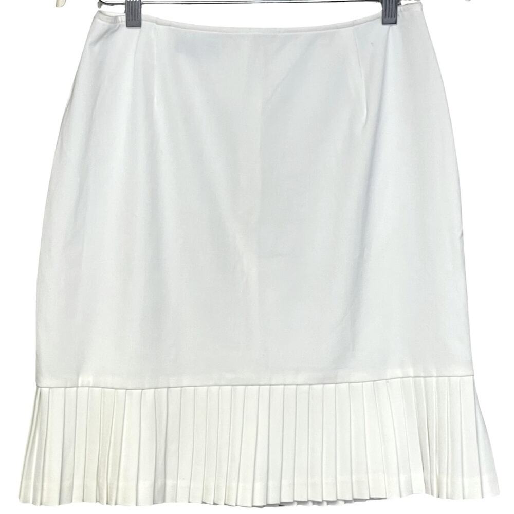 Pantology white skirt pleated stretch skirt schoolgirl business casual size 12